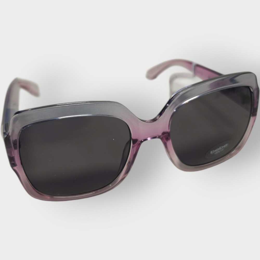 NEW BEBE Sunglasses BBPO1018 771 Lilac GRAY Gradient OVERSIZED Square 100% UV
